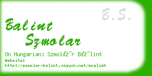 balint szmolar business card